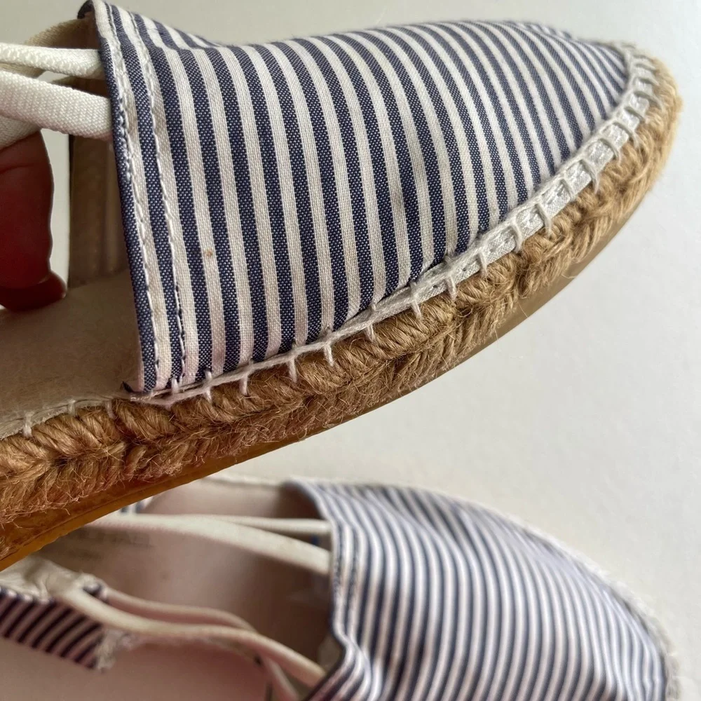 Eric Michael navy white stripe nautical espadrille